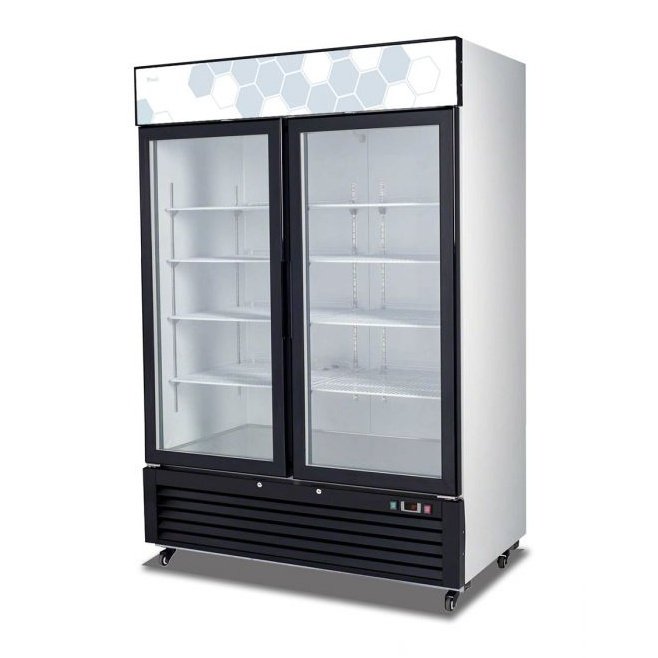 Migali 2-Door Glass Display Reach-In Refrigerator