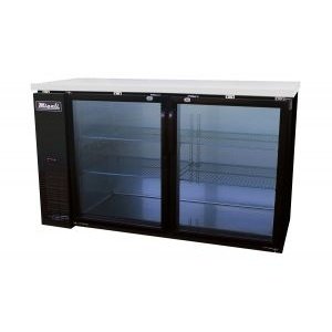 Migali 60" Glass Back Bar Refrigerator