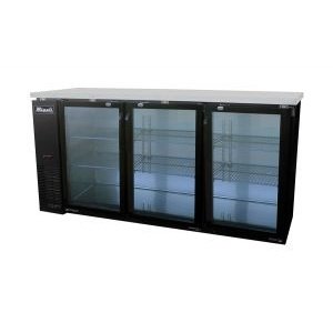 Migali 72" Glass Back Bar Refrigerator